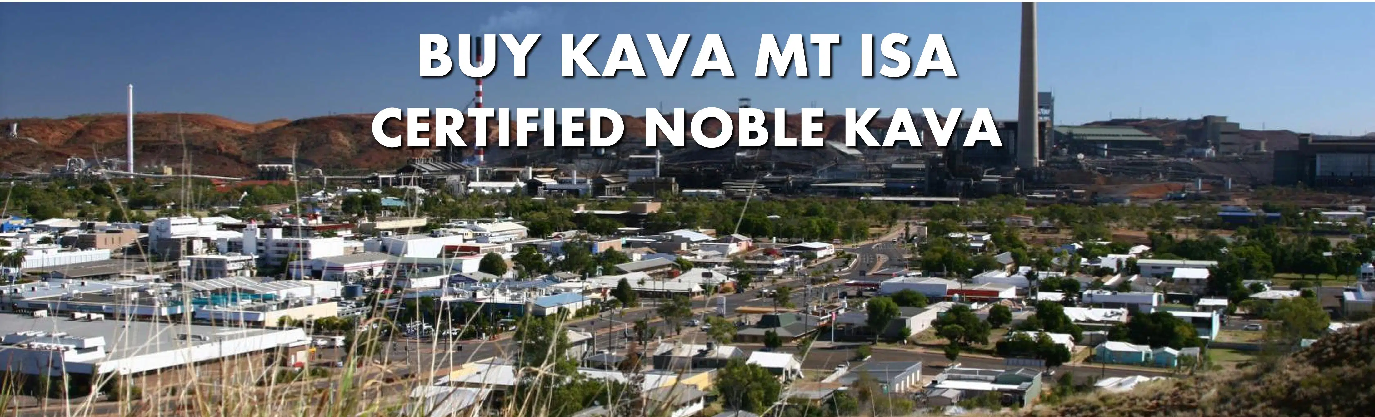 Aerial view of Mt Isa Queensland with caption Buy Kava Mt Isa Certified Noble Kava